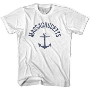Massachusetts State Anchor Home Cotton Youth T-shirt - White Massachusetts State Anchor Home Cotton Youth T-shirt - White