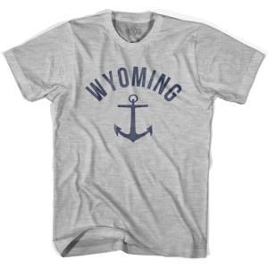 Wyoming State Anchor Home Cotton Youth T-Shirt - Grey Heather Wyoming State Anchor Home Cotton Youth T-Shirt - Grey Heather
