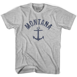 Montana State Anchor Home Cotton Adult T-Shirt - Grey Heather Montana State Anchor Home Cotton Adult T-Shirt - Grey Heather