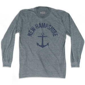 New Hampshire State Anchor Home Tri-Blend Adult Long Sleeve T-shirt - Athletic Grey New Hampshire State Anchor Home Tri-Blend Adult Long Sleeve T-shirt - Athletic Grey