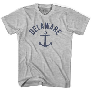 Delaware State Anchor Home Cotton Adult T-Shirt - Grey Heather Delaware State Anchor Home Cotton Adult T-Shirt - Grey Heather