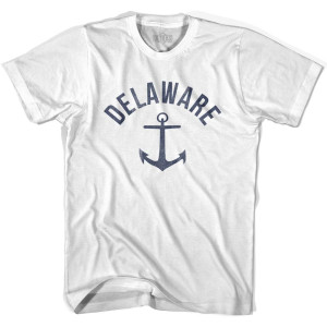 Delaware State Anchor Home Cotton Youth T-shirt - White Delaware State Anchor Home Cotton Youth T-shirt - White
