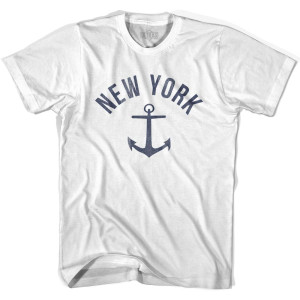 New York State Anchor Home Cotton Womens T-shirt - White