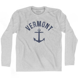 Vermont State Anchor Home Cotton Adult Long Sleeve T-Shirt - Grey Heather Vermont State Anchor Home Cotton Adult Long Sleeve T-Shirt - Grey Heather
