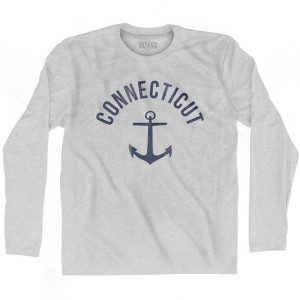 Connecticut State Anchor Home Cotton Adult Long Sleeve T-Shirt - Grey Heather Connecticut State Anchor Home Cotton Adult Long Sleeve T-Shirt - Grey Heather