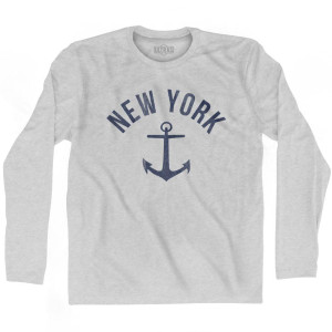 New York State Anchor Home Cotton Adult Long Sleeve T-Shirt - Grey Heather New York State Anchor Home Cotton Adult Long Sleeve T-Shirt - Grey Heather