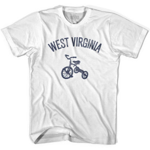 West Virginia State Tricycle Adult Cotton T-shirt - White West Virginia State Tricycle Adult Cotton T-shirt - White