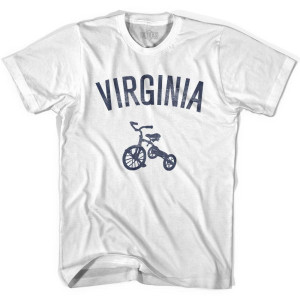 Virginia State Tricycle Adult Cotton T-shirt - White Virginia State Tricycle Adult Cotton T-shirt - White
