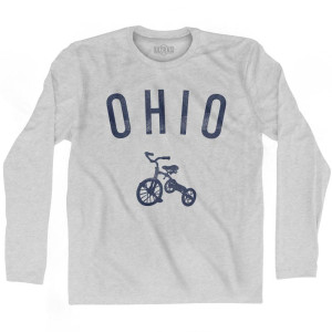 Ohio State Tricycle Adult Cotton Long Sleeve T-Shirt - Grey Heather Ohio State Tricycle Adult Cotton Long Sleeve T-Shirt - Grey Heather