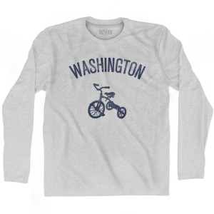 Washington State Tricycle Adult Cotton Long Sleeve T-Shirt - Grey Heather Washington State Tricycle Adult Cotton Long Sleeve T-Shirt - Grey Heather
