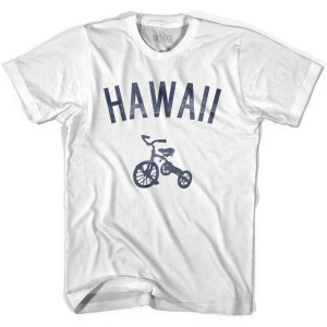Hawaii State Tricycle Adult Cotton T-shirt - White Hawaii State Tricycle Adult Cotton T-shirt - White