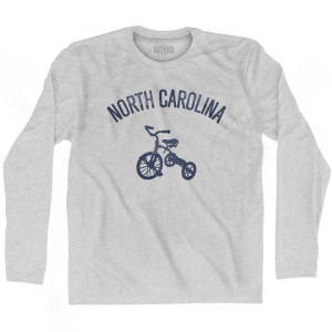 North Carolina State Tricycle Adult Cotton Long Sleeve T-Shirt - Grey Heather North Carolina State Tricycle Adult Cotton Long Sleeve T-Shirt - Grey Heather