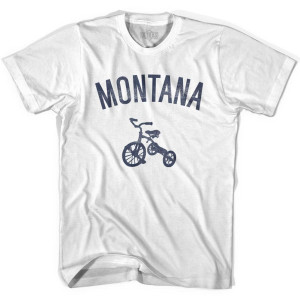 Montana State Tricycle Adult Cotton T-shirt - White
