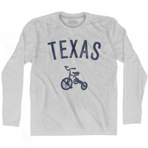 Texas State Tricycle Adult Cotton Long Sleeve T-Shirt - Grey Heather Texas State Tricycle Adult Cotton Long Sleeve T-Shirt - Grey Heather