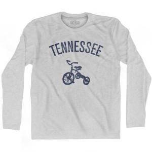 Tennessee State Tricycle Adult Cotton Long Sleeve T-Shirt - Grey Heather Tennessee State Tricycle Adult Cotton Long Sleeve T-Shirt - Grey Heather