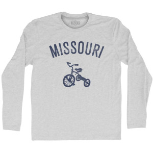 Missouri State Tricycle Adult Cotton Long Sleeve T-Shirt - Grey Heather Missouri State Tricycle Adult Cotton Long Sleeve T-Shirt - Grey Heather