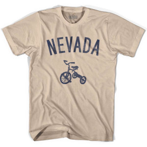 Nevada State Tricycle Adult Cotton T-Shirt - Creme
