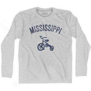 Mississippi State Tricycle Adult Cotton Long Sleeve T-Shirt - Grey Heather Mississippi State Tricycle Adult Cotton Long Sleeve T-Shirt - Grey Heather