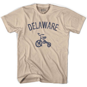 Delaware State Tricycle Adult Cotton T-Shirt - Creme