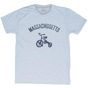 Massachusetts State Tricycle Adult Tri-Blend T-Shirt - Athletic White Massachusetts State Tricycle Adult Tri-Blend T-Shirt - Athletic White