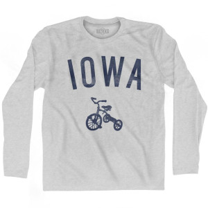 Iowa State Tricycle Adult Cotton Long Sleeve T-Shirt - Grey Heather Iowa State Tricycle Adult Cotton Long Sleeve T-Shirt - Grey Heather
