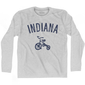 Indiana State Tricycle Adult Cotton Long Sleeve T-Shirt - Grey Heather Indiana State Tricycle Adult Cotton Long Sleeve T-Shirt - Grey Heather