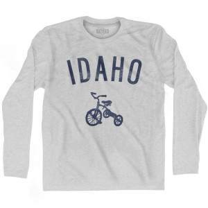 Idaho State Tricycle Adult Cotton Long Sleeve T-Shirt - Grey Heather Idaho State Tricycle Adult Cotton Long Sleeve T-Shirt - Grey Heather