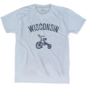 Wisconsin State Tricycle Adult Tri-Blend T-Shirt - Athletic White Wisconsin State Tricycle Adult Tri-Blend T-Shirt - Athletic White