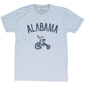 Alabama State Tricycle Adult Tri-Blend T-Shirt - Athletic White Alabama State Tricycle Adult Tri-Blend T-Shirt - Athletic White
