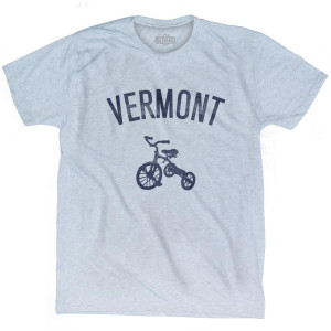 Vermont State Tricycle Adult Tri-Blend T-Shirt - Athletic White Vermont State Tricycle Adult Tri-Blend T-Shirt - Athletic White