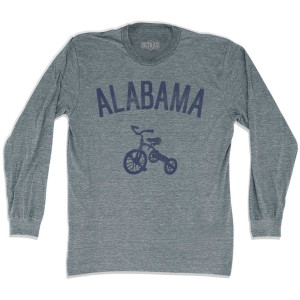 Alabama State Tricycle Adult Tri-Blend Long Sleeve T-shirt - Athletic Grey Alabama State Tricycle Adult Tri-Blend Long Sleeve T-shirt - Athletic Grey