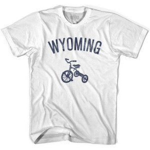 Wyoming State Tricycle Youth Cotton T-shirt - White Wyoming State Tricycle Youth Cotton T-shirt - White