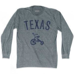 Texas State Tricycle Adult Tri-Blend Long Sleeve T-shirt - Athletic Grey Texas State Tricycle Adult Tri-Blend Long Sleeve T-shirt - Athletic Grey