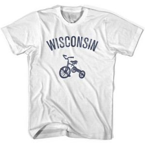 Wisconsin State Tricycle Youth Cotton T-shirt - White Wisconsin State Tricycle Youth Cotton T-shirt - White