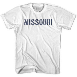 Missouri State Stencil Youth Cotton T-shirt - White Missouri State Stencil Youth Cotton T-shirt - White