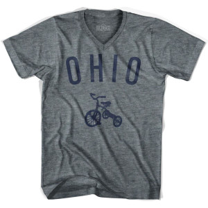Ohio State Tricycle Adult Tri-Blend V-neck T-shirt - Athletic Grey Ohio State Tricycle Adult Tri-Blend V-neck T-shirt - Athletic Grey