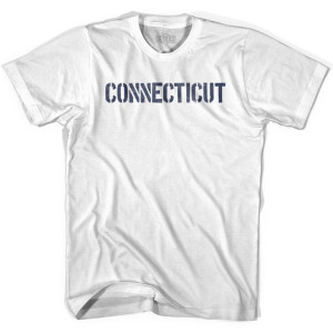 Connecticut State Stencil Youth Cotton T-shirt - White