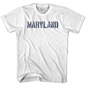 Maryland State Stencil Youth Cotton T-shirt - White Maryland State Stencil Youth Cotton T-shirt - White