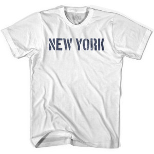 New York State Stencil Youth Cotton T-shirt - White New York State Stencil Youth Cotton T-shirt - White