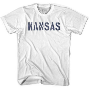 Kansas State Stencil Youth Cotton T-shirt - White Kansas State Stencil Youth Cotton T-shirt - White