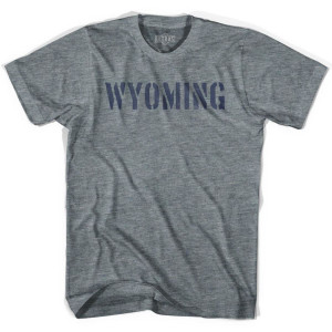 Wyoming State Stencil Youth Tri-Blend T-shirt - Athletic Grey Wyoming State Stencil Youth Tri-Blend T-shirt - Athletic Grey
