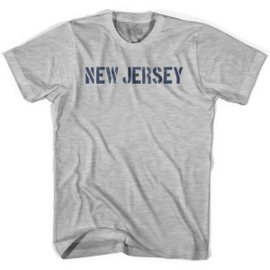 New Jersey State Stencil Youth Cotton T-Shirt - Grey Heather New Jersey State Stencil Youth Cotton T-Shirt - Grey Heather