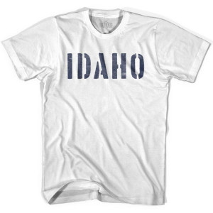 Idaho State Stencil Youth Cotton T-shirt - White Idaho State Stencil Youth Cotton T-shirt - White