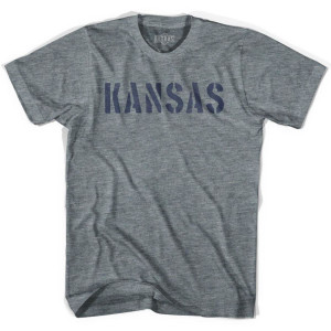 Kansas State Stencil Youth Tri-Blend T-shirt - Athletic Grey Kansas State Stencil Youth Tri-Blend T-shirt - Athletic Grey
