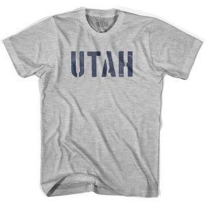 Utah State Stencil Youth Cotton T-Shirt - Grey Heather Utah State Stencil Youth Cotton T-Shirt - Grey Heather