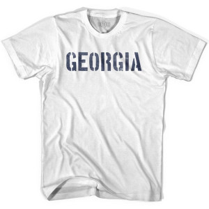 Georgia State Stencil Youth Cotton T-shirt - White Georgia State Stencil Youth Cotton T-shirt - White