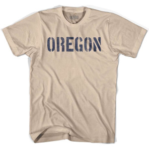 Oregon State Stencil Adult Cotton T-Shirt - Creme