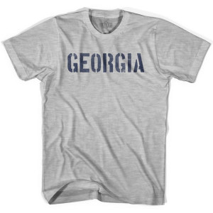 Georgia State Stencil Womens Cotton T-Shirt - Grey Heather Georgia State Stencil Womens Cotton T-Shirt - Grey Heather