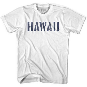 Hawaii State Stencil Womens Cotton T-shirt - White Hawaii State Stencil Womens Cotton T-shirt - White