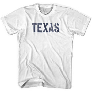 Texas State Stencil Womens Cotton T-shirt - White Texas State Stencil Womens Cotton T-shirt - White